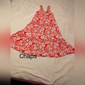 - Chaps summer Sun Dress. Size 8-10. Orange and white floral print. Razor …